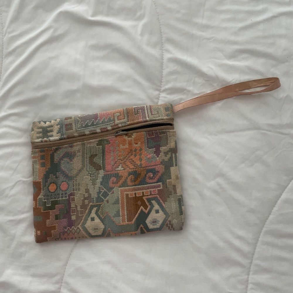 Vintage Aztec Hip Wristlet Wallet Bag Hipster Artsy Hippie Chic Eclectic Purse
